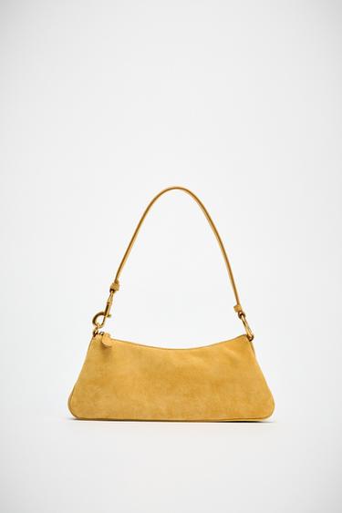 BOLSO DE HOMBRO PIEL - Amarillo Mostaza de Zara