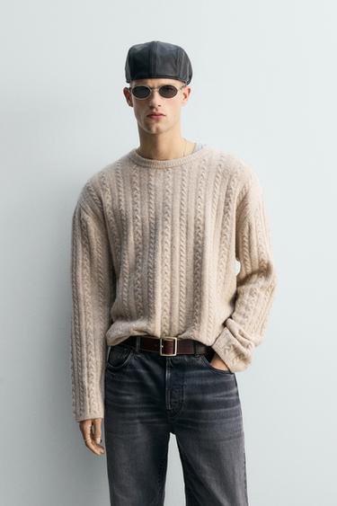 PULL STRUCTURE TORSADÉE - Marron clair de Zara