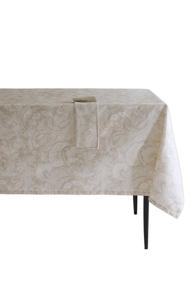 RESIN-COATED PAISLEY PRINT TABLECLOTH - Beige by Zara