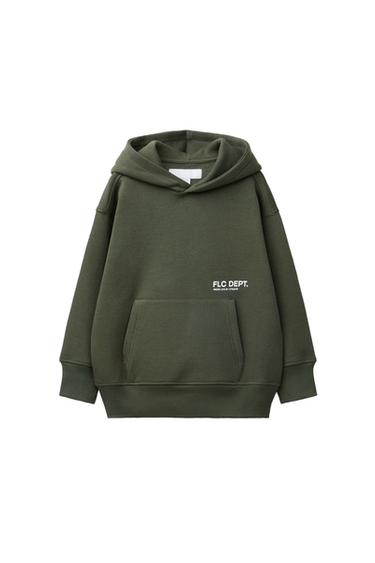 SLOGAN PRINT HOODIE - Green by Zara