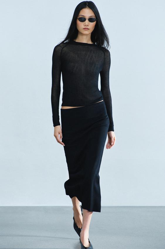 EXTRA FINE KNIT TOP - Black by Zara - Image 0