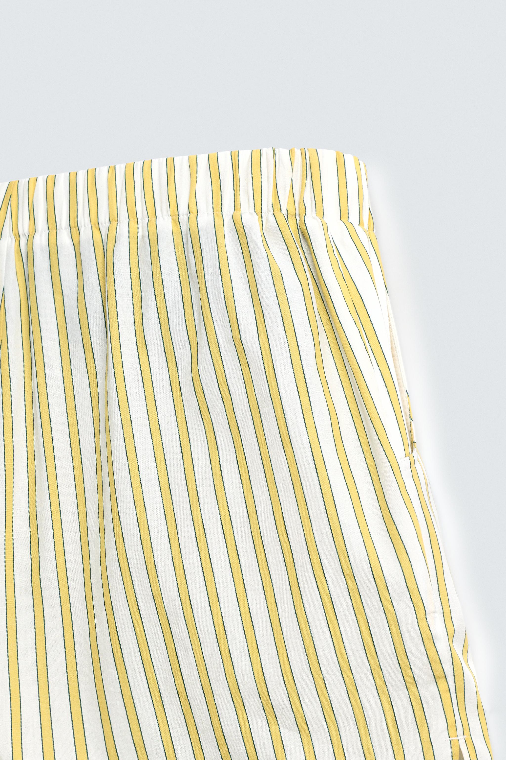 SHORT RAYURES BRODÉ