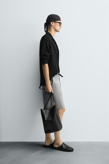 RELAXED FIT KNIT OVERSHIRT - Black by Zara - Image 3