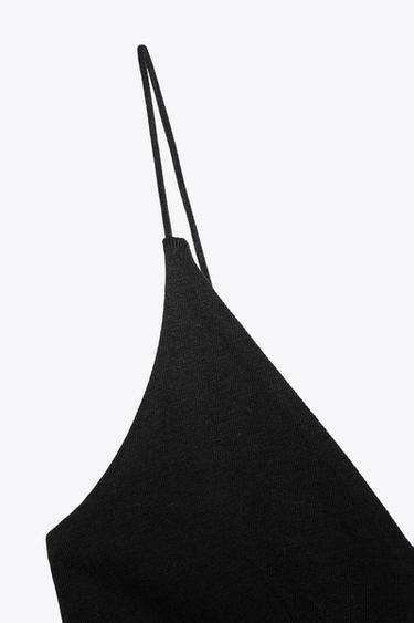 CONTRAST POPLIN PEPLUM TOP - Black by Zara - Image 7