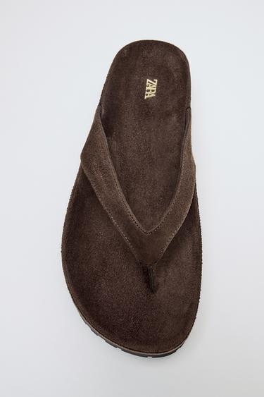 SANDALIA PLATAFORMA TIRA - Marrón de Zara