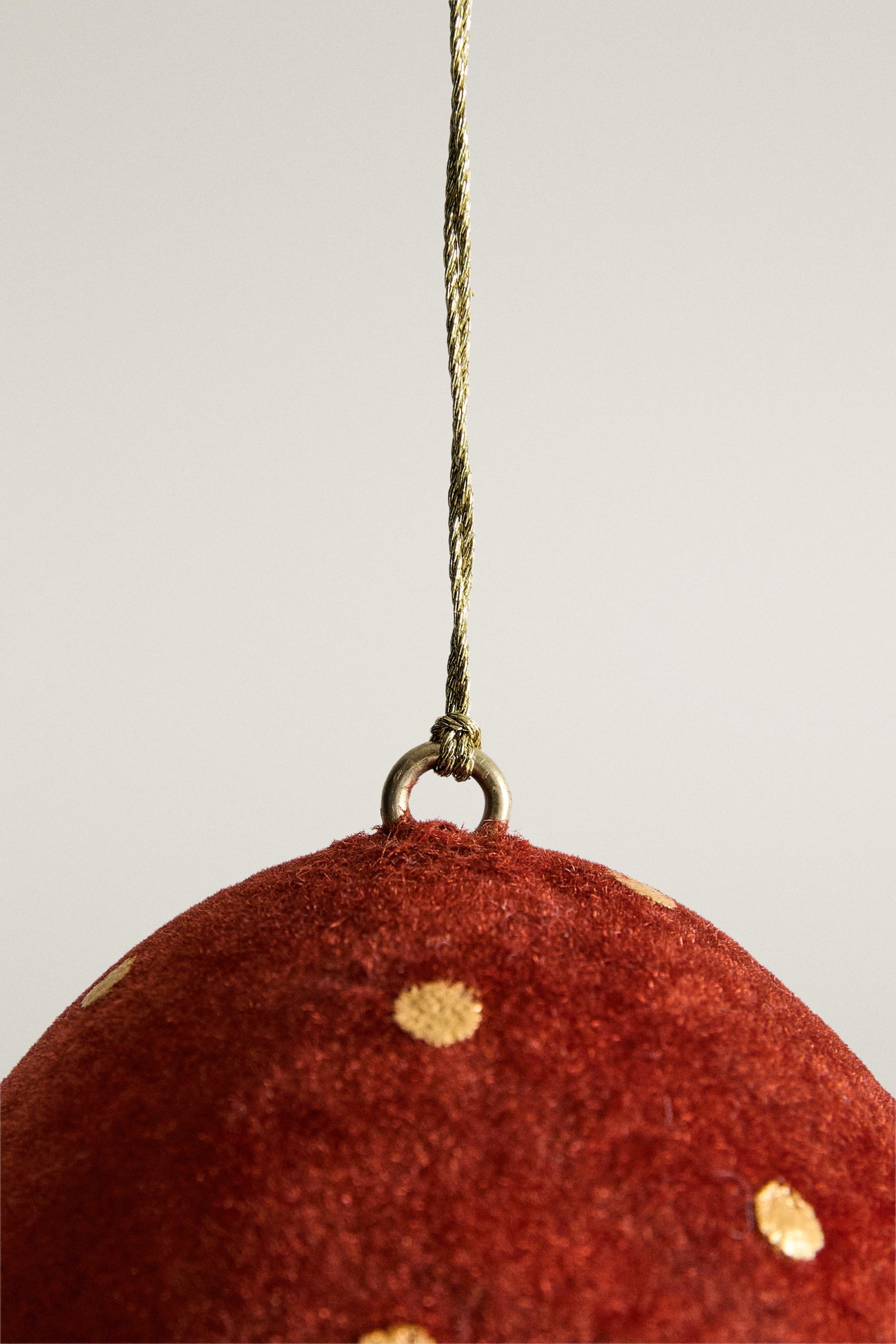 ORNEMENT SAPIN DE NOËL CHAMPIGNON VELOURS