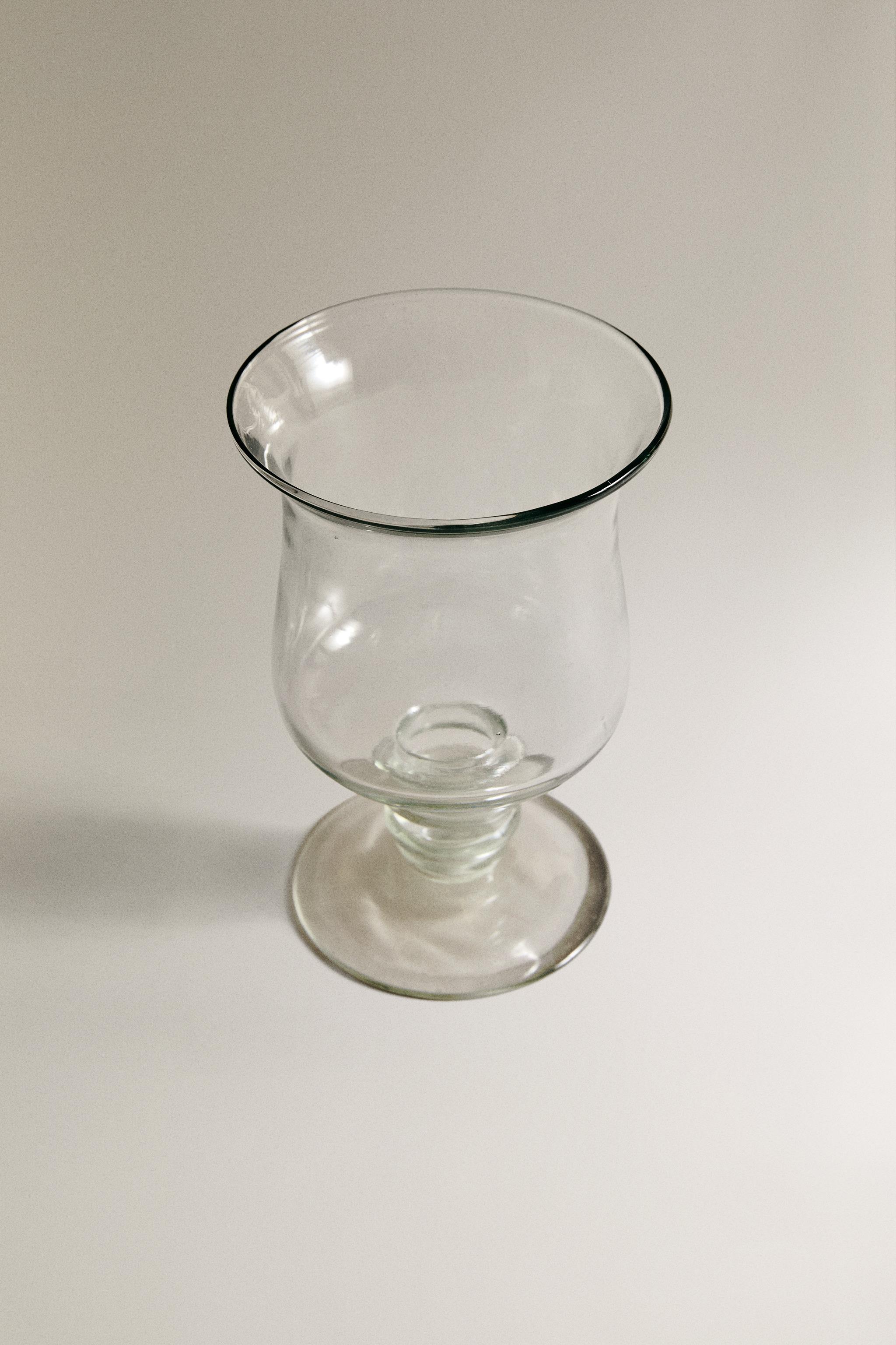 GLASS GOBLET VASE — Greenish