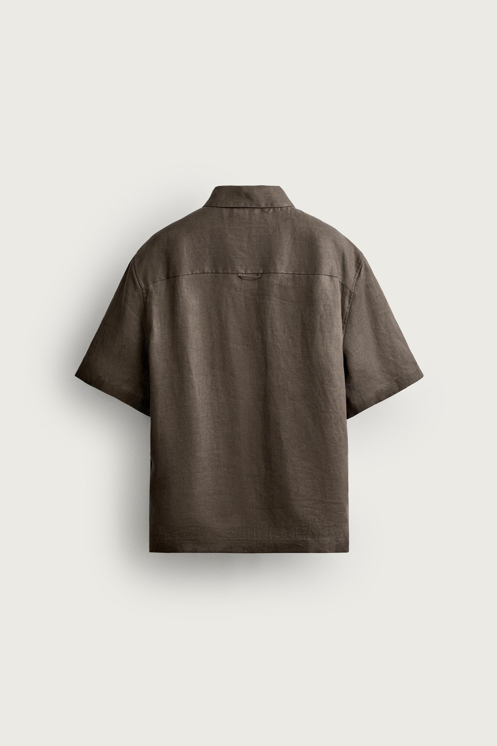 Zara %100 KETEN RELAXED FIT GÖMLEK görsel 8