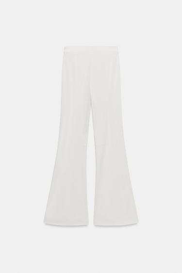 ZW COLLECTION FLARED TROUSERS WITH VENTS - Oyster-white by Zara - Image 6