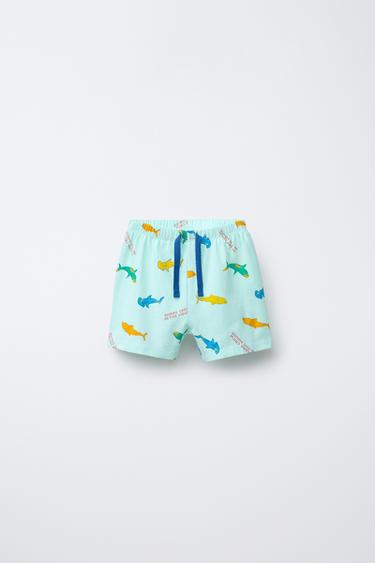 2-6 YEARS/ SHARK PRINT T-SHIRT AND BERMUDA PYJAMAS - Light blue by Zara - Image 3