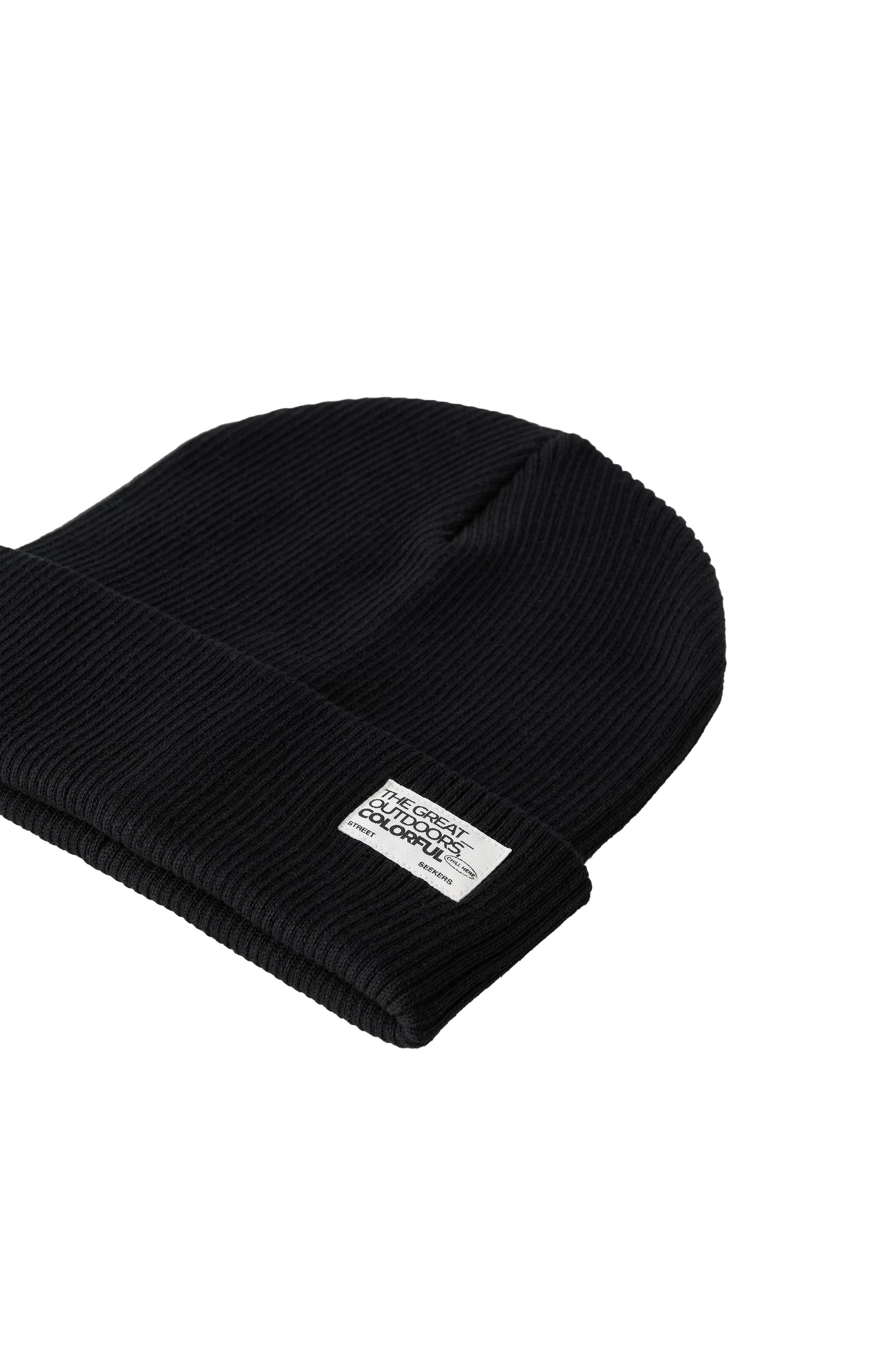 LABEL RIBBED KNIT HAT