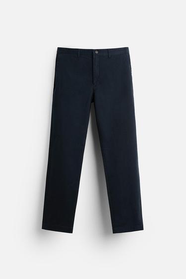 Zara SLIM FIT CHINO PANTS - Navy blue