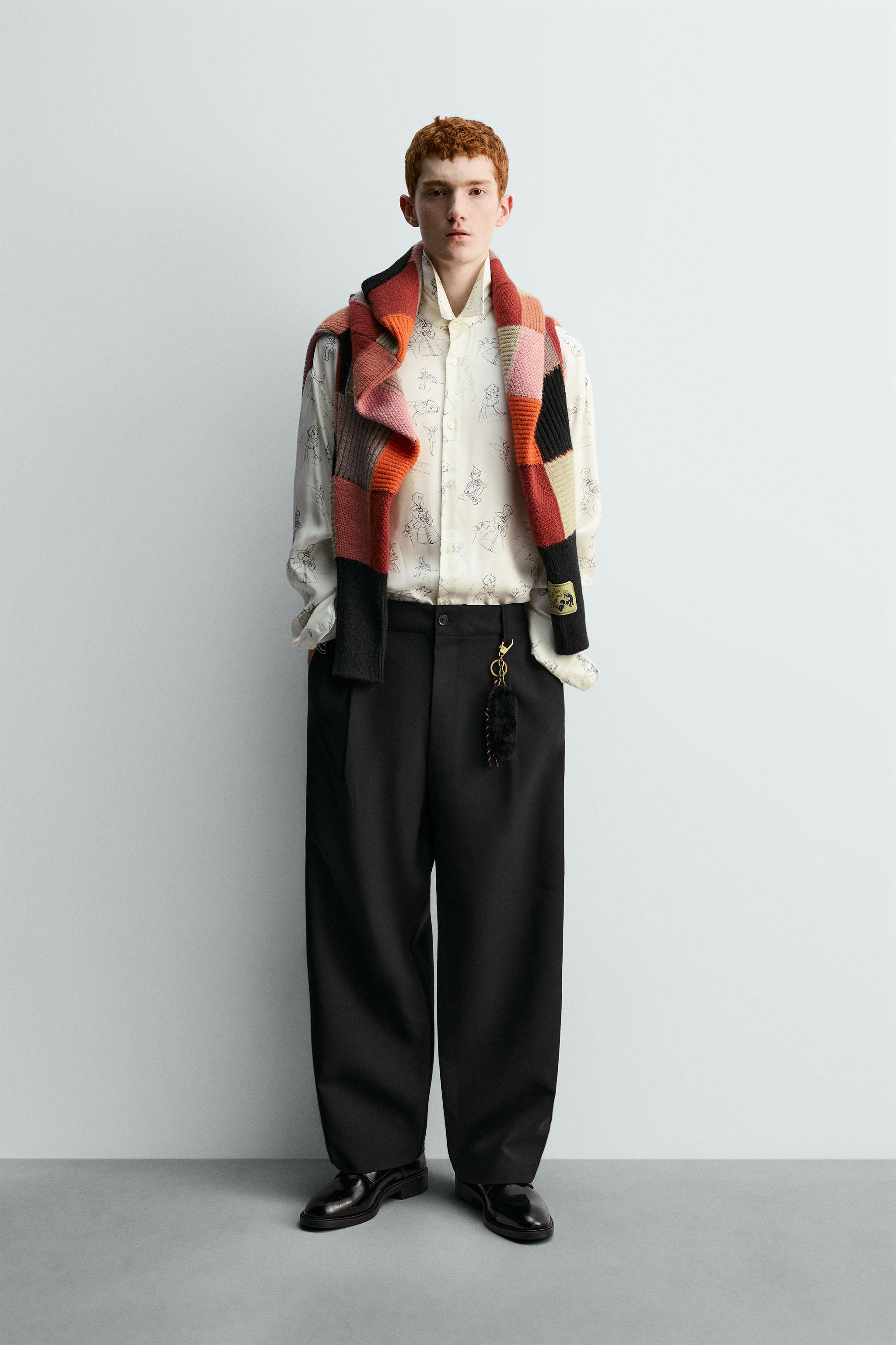 PETER PAN CHARACTERS SILK-VISCOSE SHIRT HARRY LAMBERT FOR ZARA