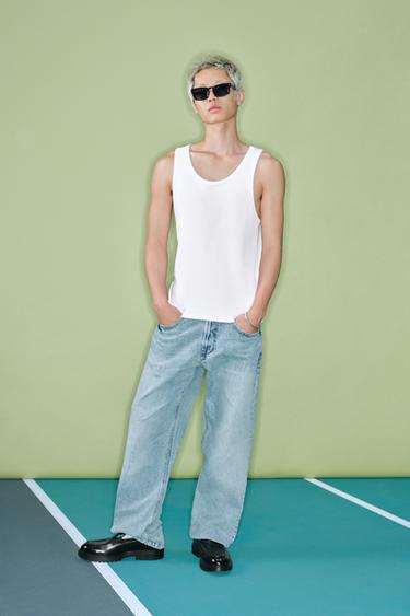 Zara 基本款羅紋坦克背心 - 白色 - 圖片 0