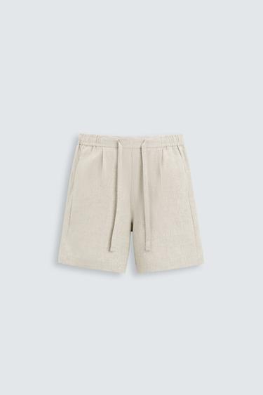 BERMUDA 100% LINO - Beige claro de Zara