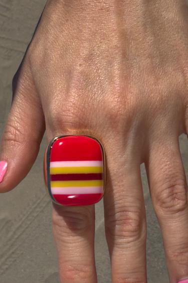 PACK OF 2 RESIN STRIPED RINGS - Multicoloured by Zara - Image 2