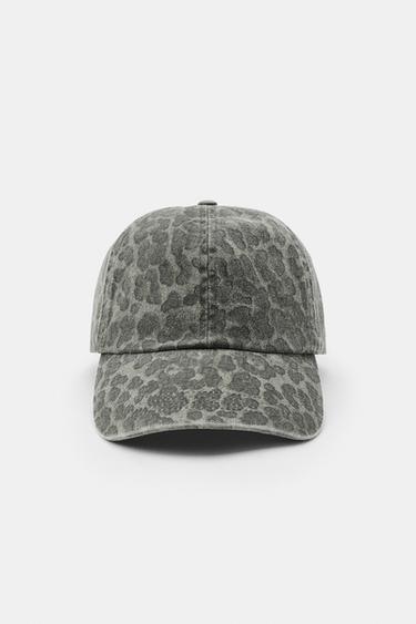 ANIMAL PRINT TWILL CAP - Light grey by Zara