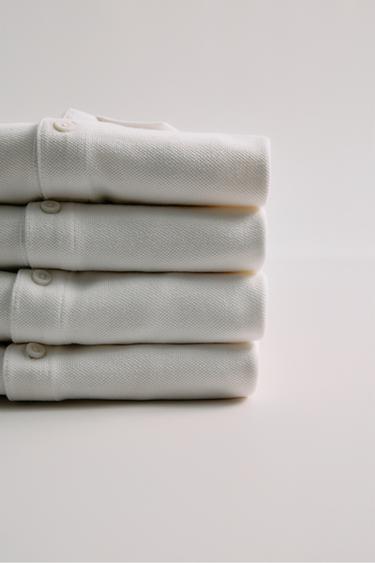 Zara 基本款素色 POLO 衫 - 白色