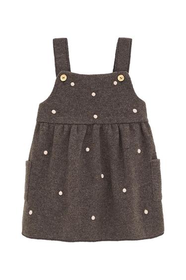 WOOL BLEND PINAFORE DRESS