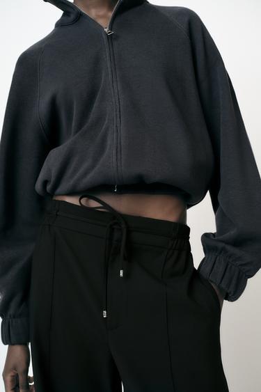 PANTALON LARGE À TAILLE ÉLASTIQUE - Noir de Zara - Image 2