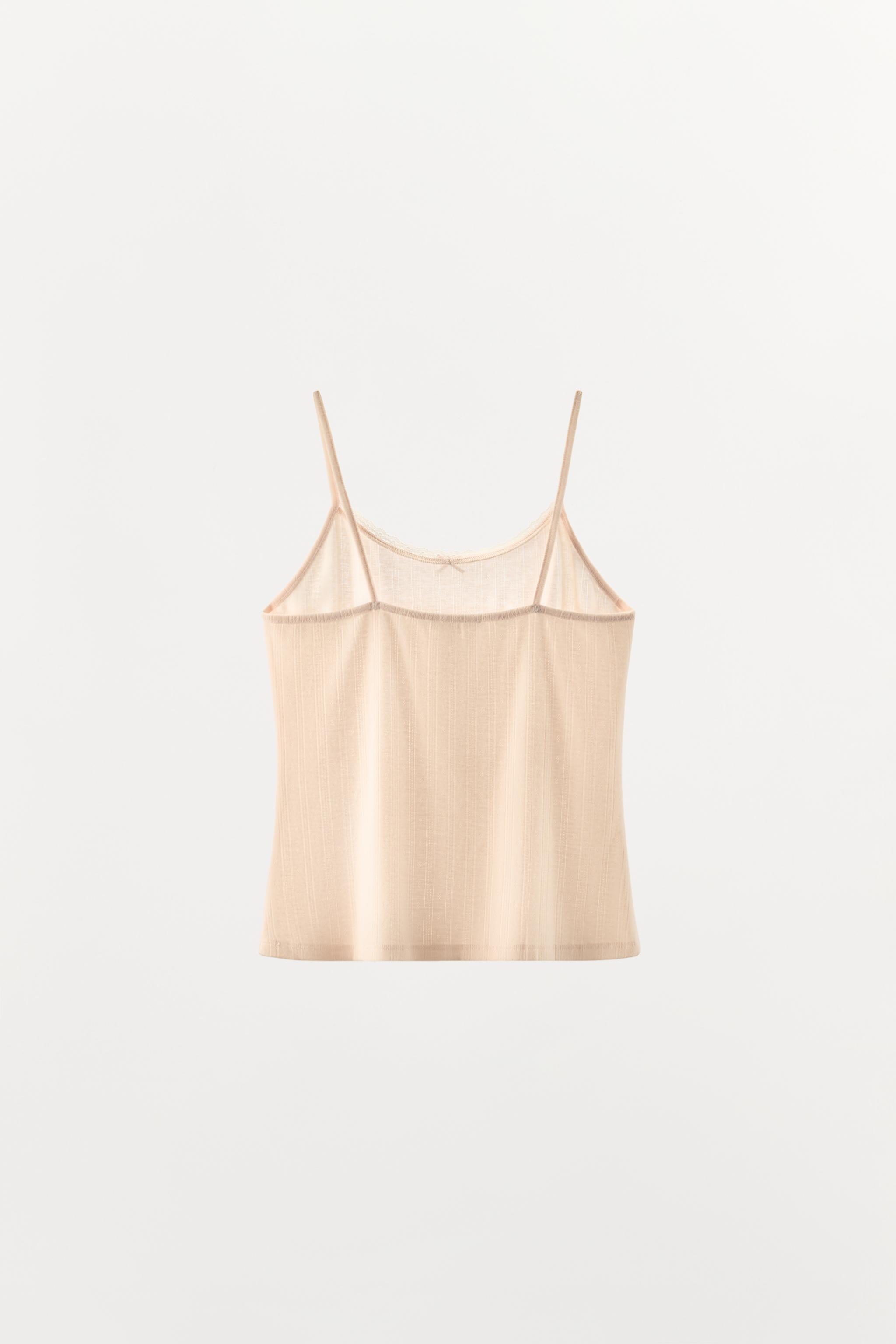 POINTELLE BOW CAMISOLE - Pale pink | ZARA Canada