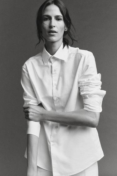 CAMISA OXFORD ZW COLLECTION - Branco da Zara - Imagem 0