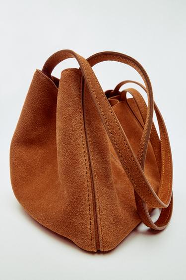LEATHER MINI SHOULDER BAG - Orange by Zara