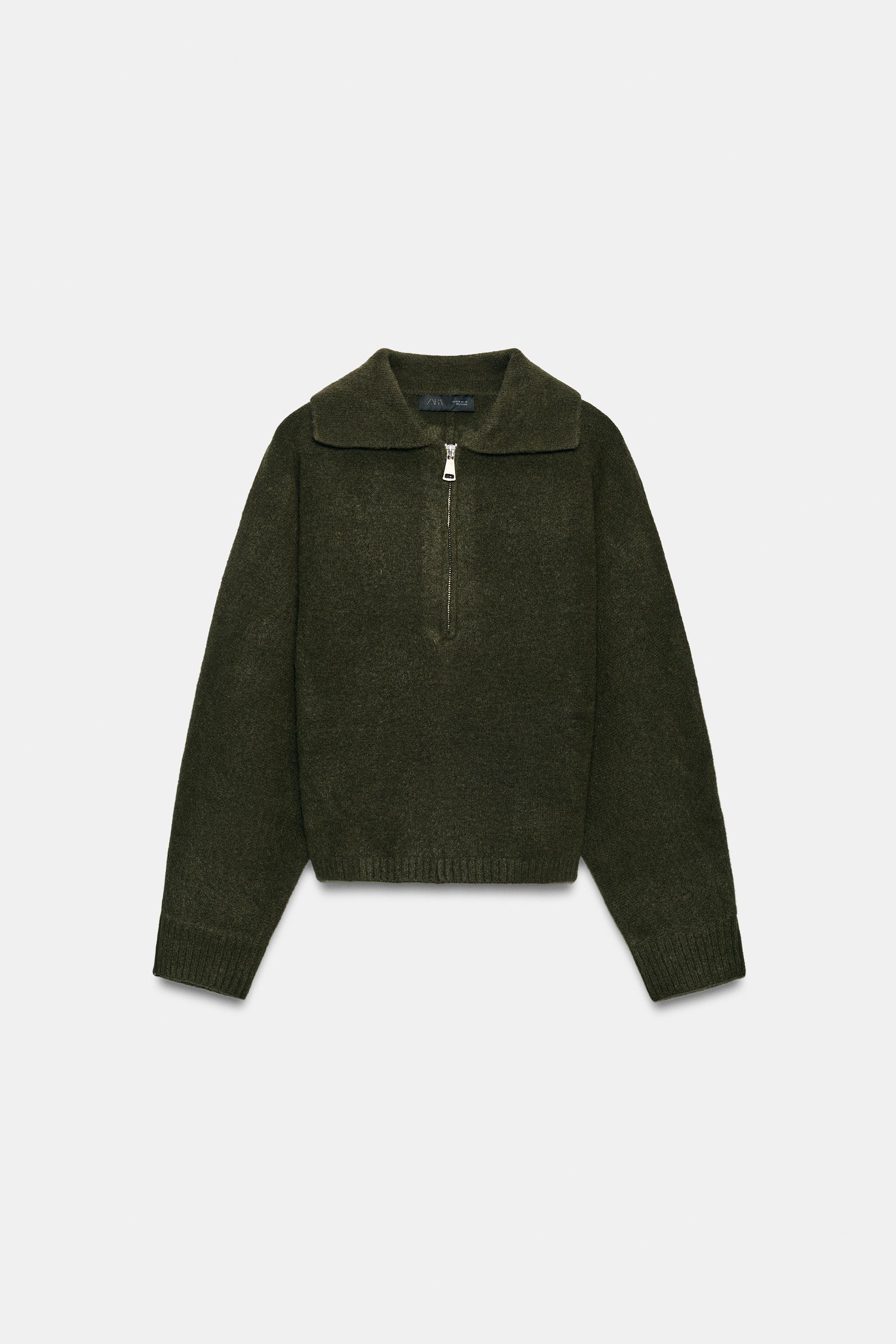 SOFT KNIT ZIP-UP SWEATER