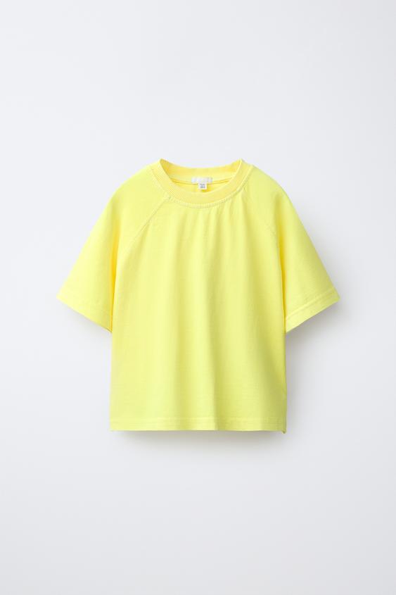 ENSEMBLE JOGGING T-SHIRT ET BERMUDA UNI - Jaune de Zara - Image 1