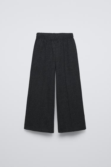 SOFT TOUCH WIDE-LEG TROUSERS - Grey marl by Zara