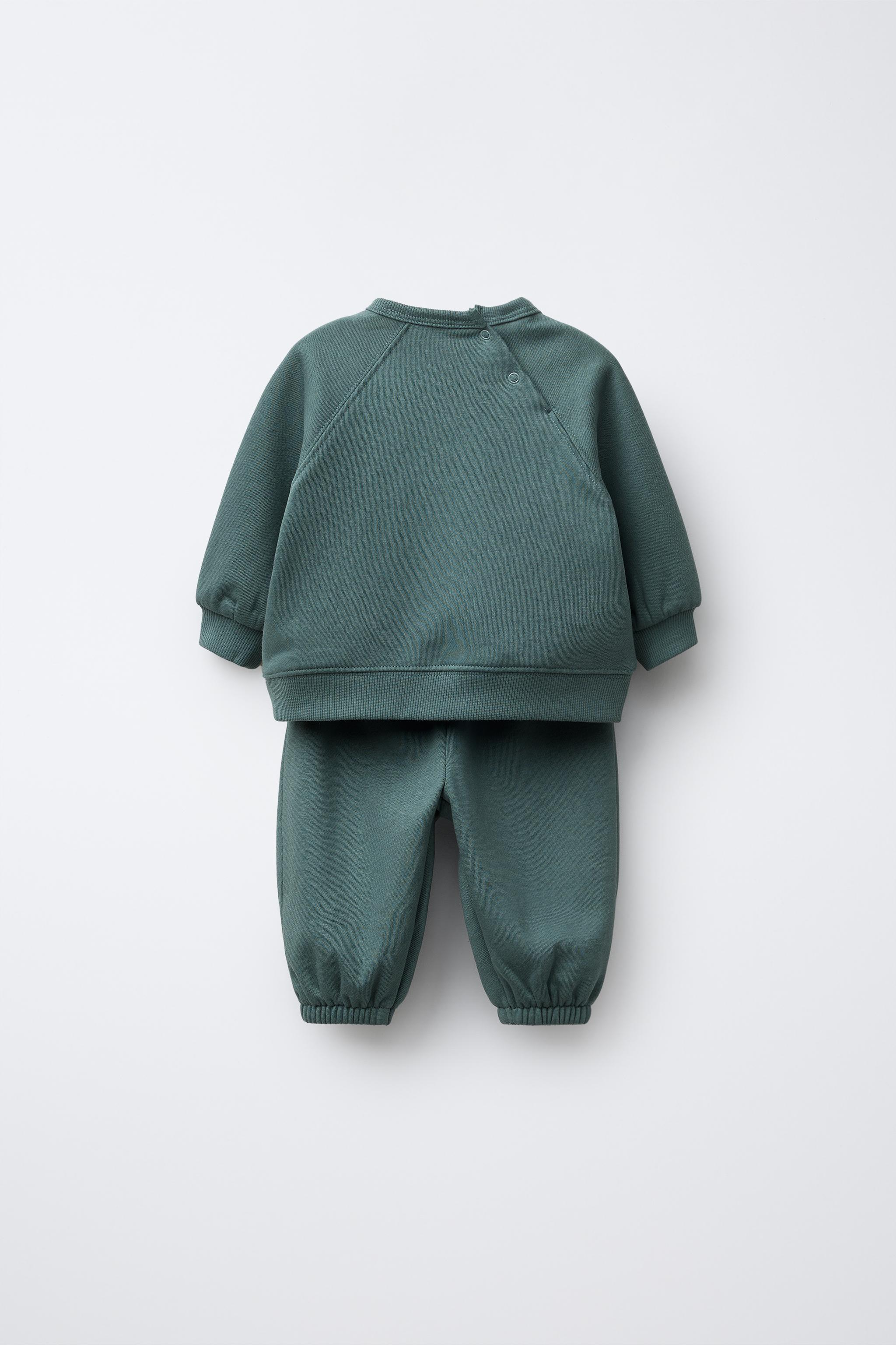 PRINT SWEATSHIRT AND JOGGER SET - Khaki | ZARA United States