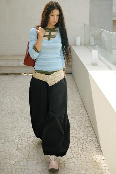 NYLON SAROUEL TROUSERS - Black by Zara