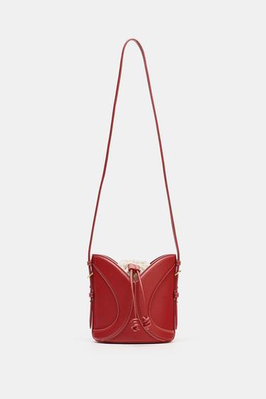 МИНИ-СУМКА-МЕШОК С ДЕКОРАТИВНОЙ СТРОЧКОЙ — Красный от Zara