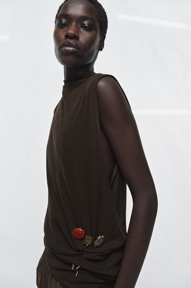 3-PACK OF PIN BROOCHES WITH STONES - Gold / Silver by Zara