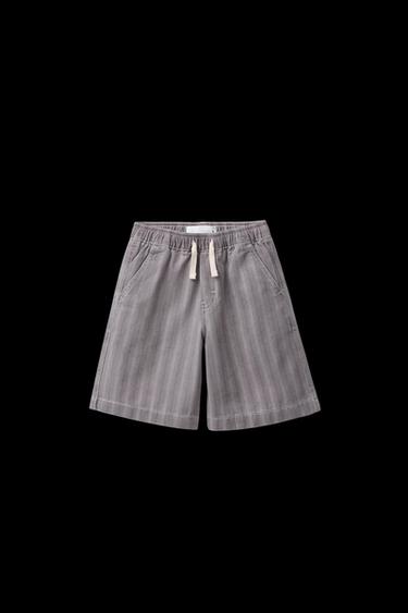 PRINTED ELASTICATED BERMUDA SHORTS - Light mauve by Zara - Image 0