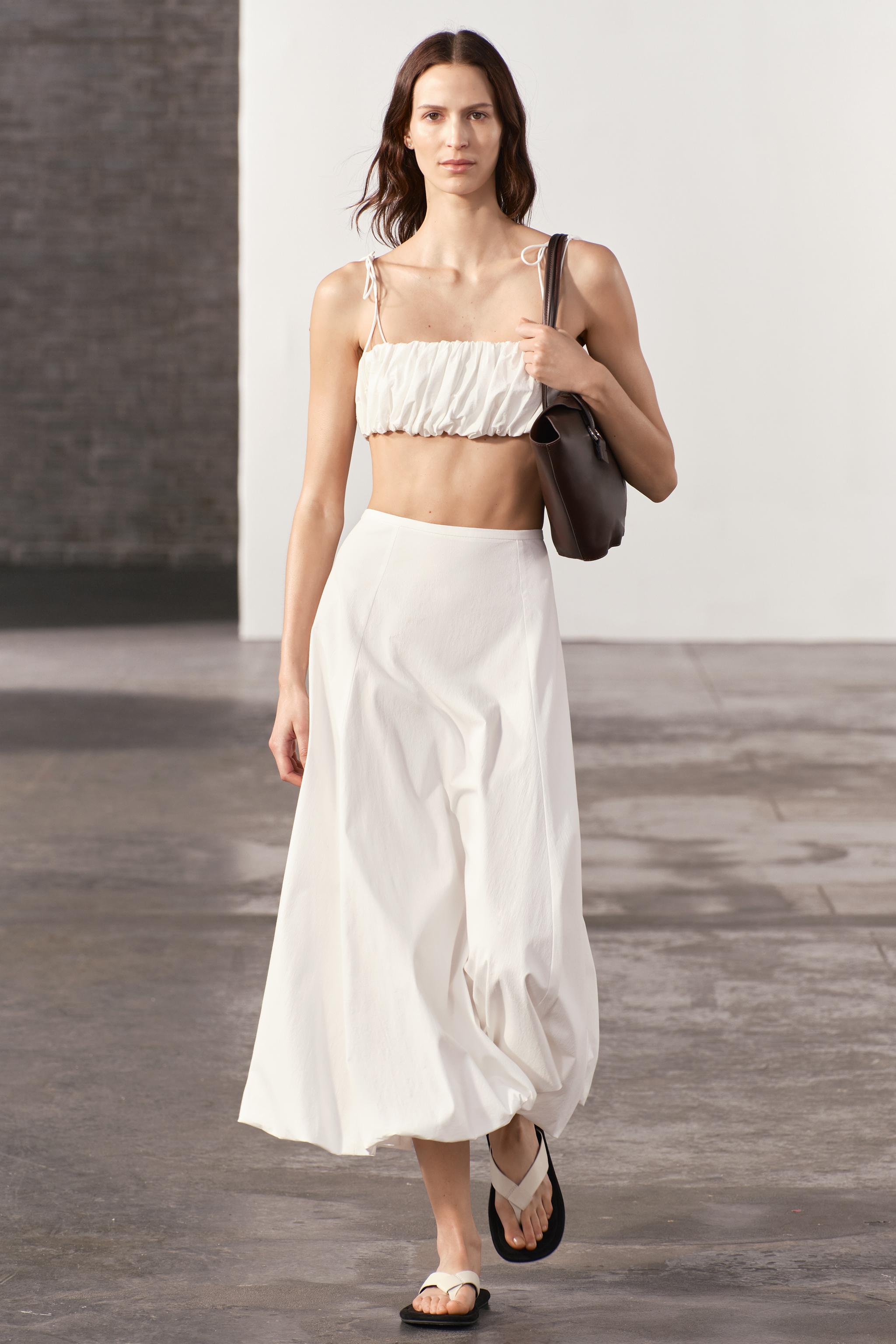 White midi 2025 full skirt