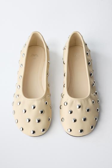 STUDDED BALLET FLATS -  by Zara - Image 3