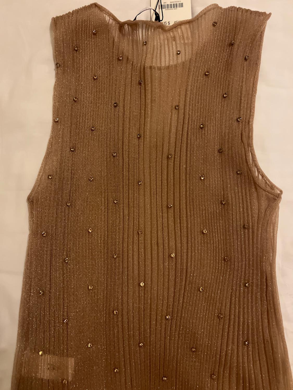 SEMI-SHEER KNIT TOP WITH RHINESTONE BEADS - Image 5