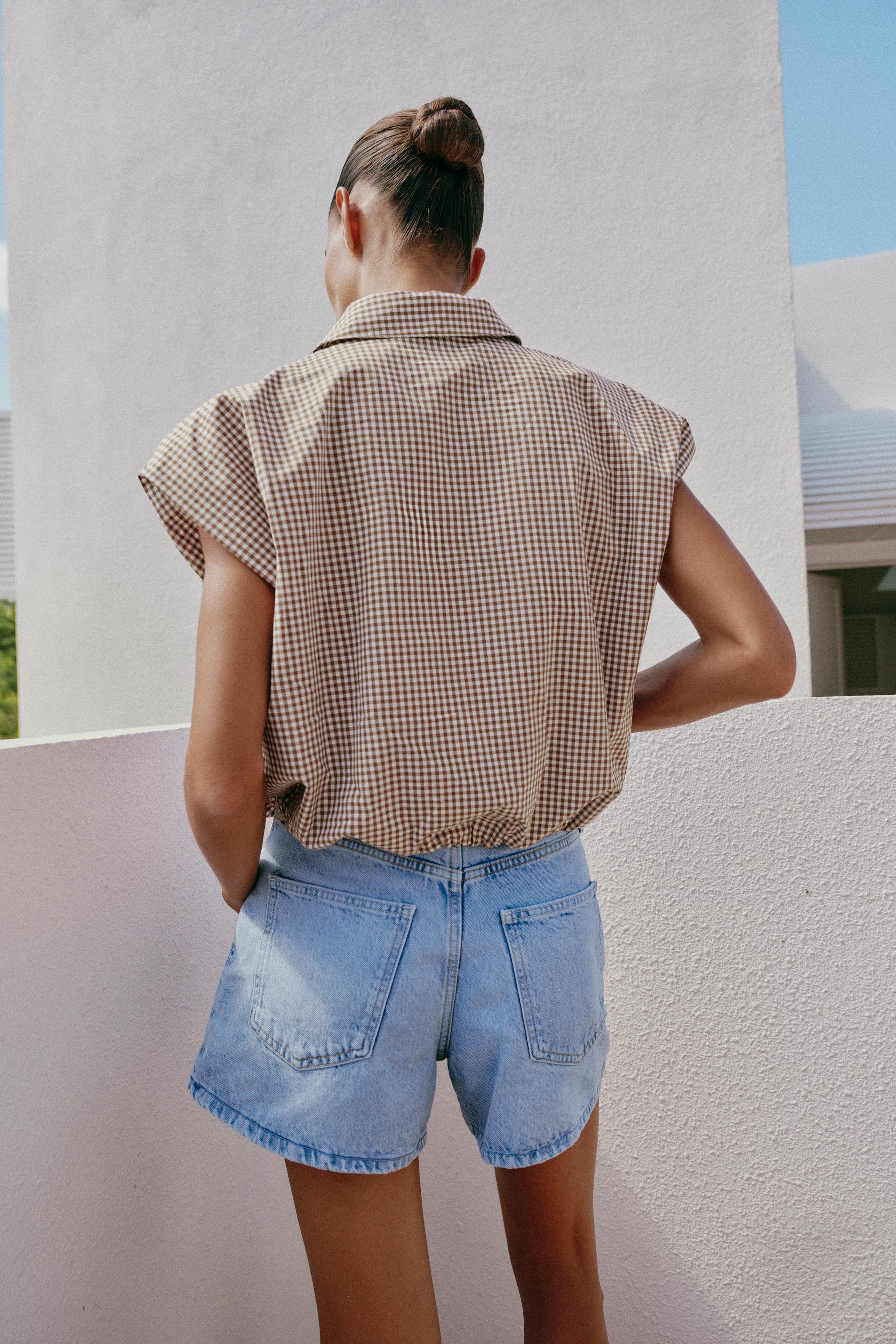 Zara Z1975 ORTA BEL MOM FIT ŞORT görsel 4