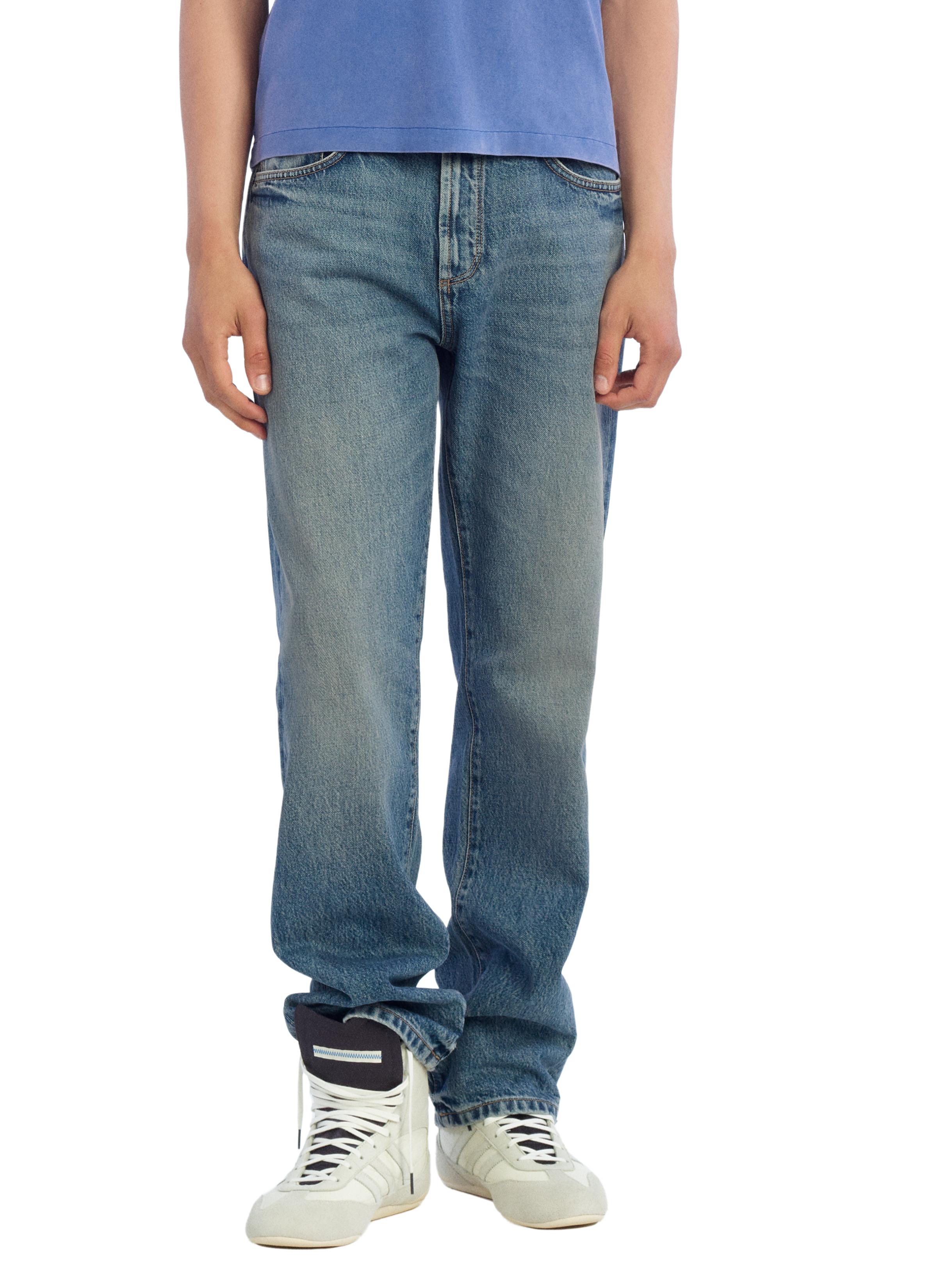 STRAIGHT FIT JEANS — Mid-blue