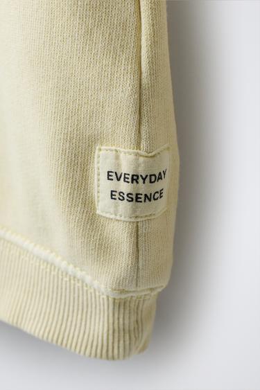 WIDE-LEG SWEATSHIRT AND TROUSERS SET WITH LABEL - Yellow by Zara - Image 6