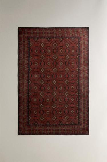 TAPIS EFFET VINTAGE LAINE - Bleu marine de Zara - Image 1
