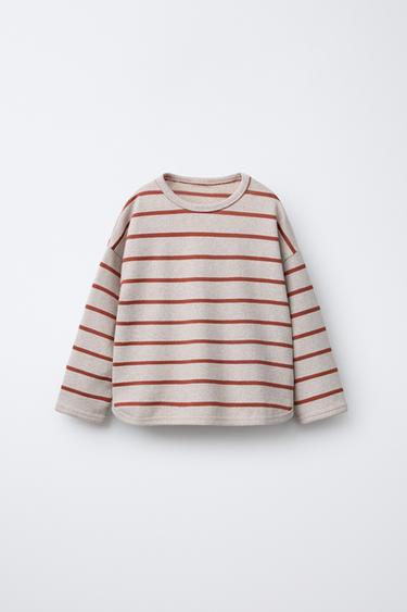 CAMISETA SOFT TOUCH RAYAS - Beige claro de Zara