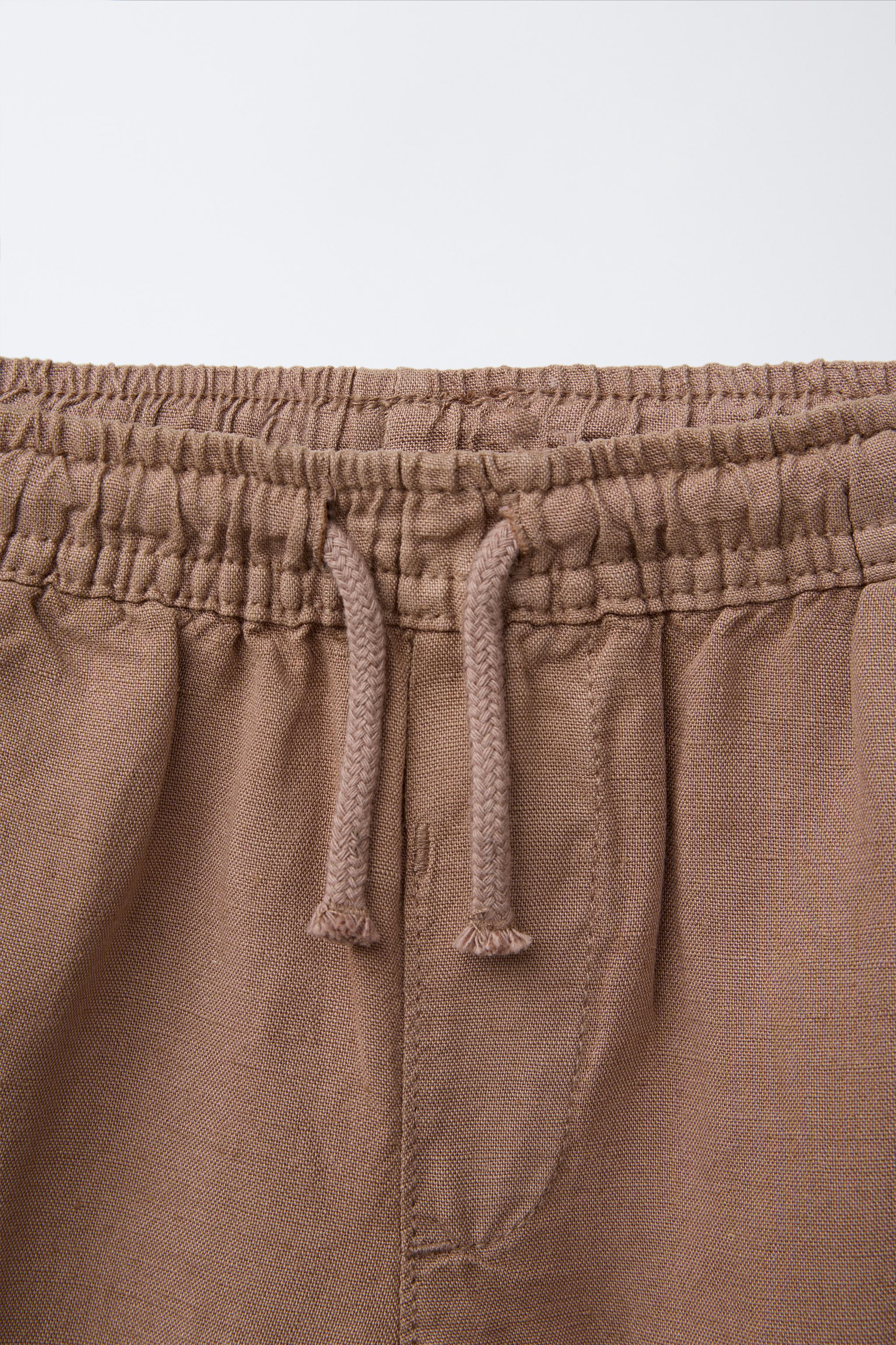 LINEN BLEND STRAIGHT PANTS
