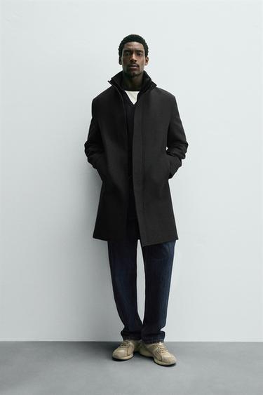 ABRIGO COLO DESMONTABLE - Gris de Zara