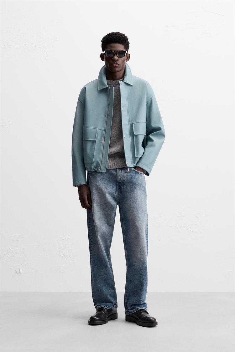 Outfit Blazermantel Hellblau Hellblauer Mantel Zara Hellblauer