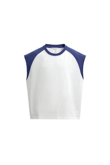 COLOUR BLOCK TANK TOP - White by Zara