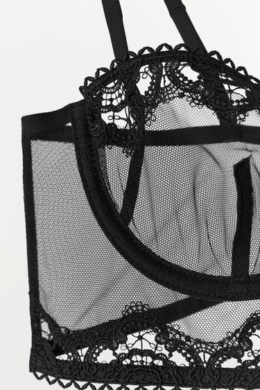 SOUTIEN-GORGE MESH ARMATURES DENTELLE - Noir de Zara - Image 7