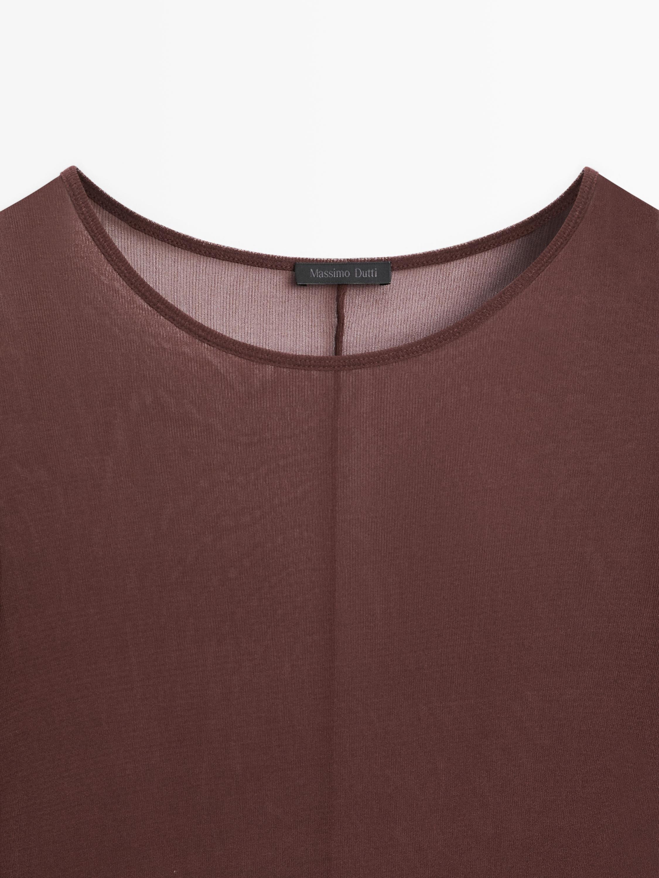Long sleeve silk T-shirt