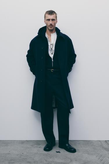 Zara WOOL - CASHMERE COAT LIMITED EDITION - Blue